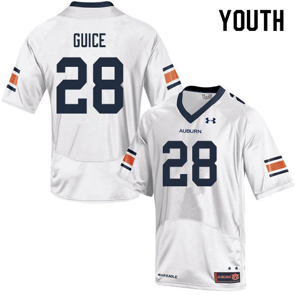 Youth #28 Devin Guice Auburn Tigers College Football Jerseys Sale-White - Click Image to Close